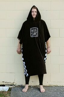 Sticky Johnson Hooded towel Checker Black