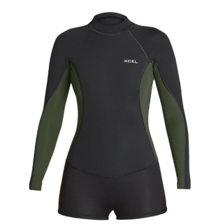 Xcel Women's Axis Long Sleeve Back Zip Boy Short Spring Wetsuit 2mm