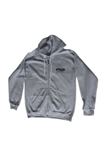 NEW WAVE ADULT ZIP THROUGH HOODIE - GREY/ BLACK