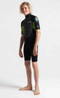C-Skins Kids Element 3/2 spring suit - Black/ Lime
