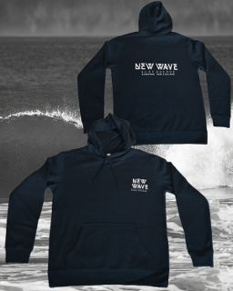 New Wave Retro Print Hoodie Carbon Blue - Adult